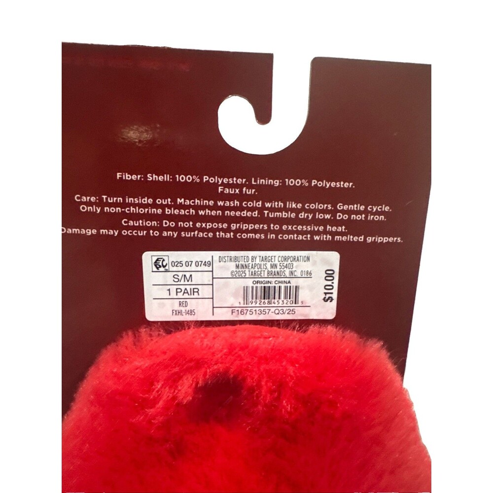 Cabin Crew Socks Slippers 1 Pair Red No Skid Bottom Size S/M (5-7) - Picture 4 of 6